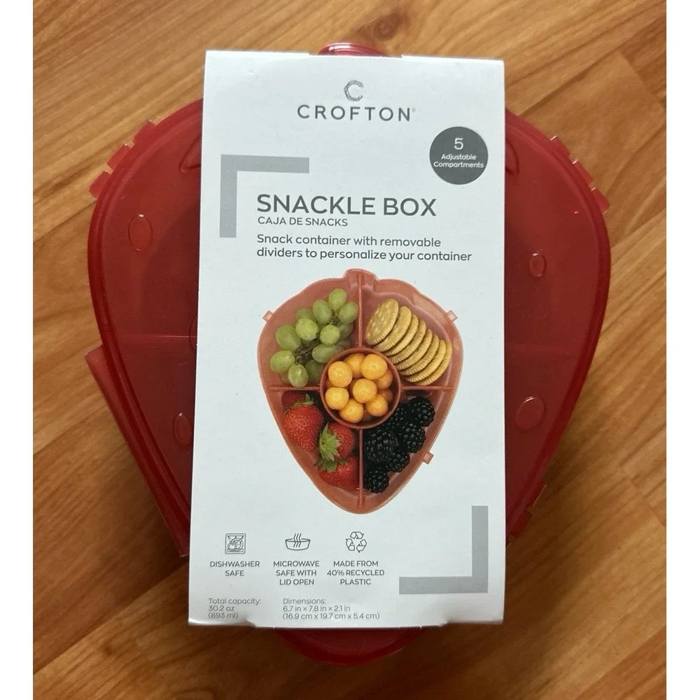 Crofton Snackle Box strawberry-shaped container